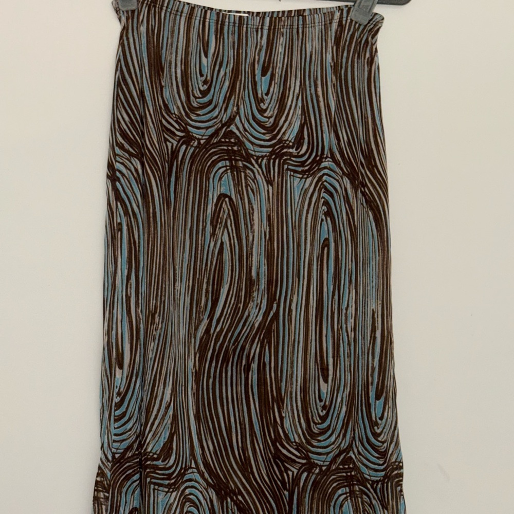 La Belle Brown and Blue Swirl Skirt